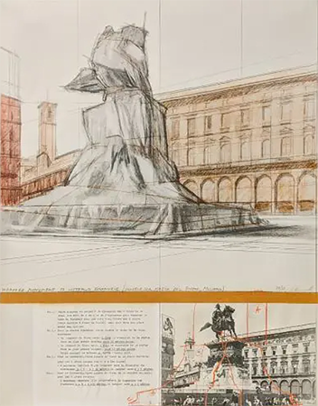WrappedMonumenttoVittorioEmanuele,Project for Piazza del Duomo,MIlan
