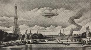 アレキサンドル三世橋とフランスの飛行船